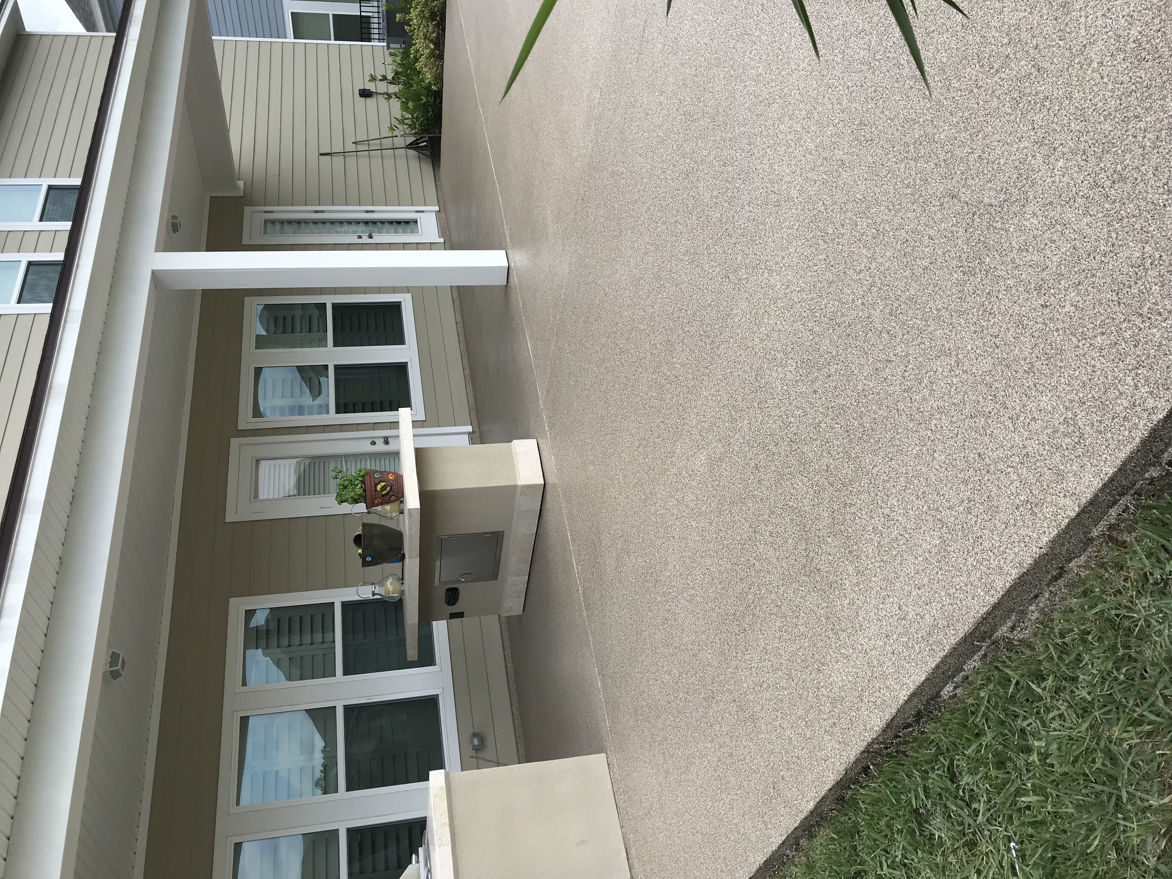 Epoxy patio outdoor beige flake residential back porch