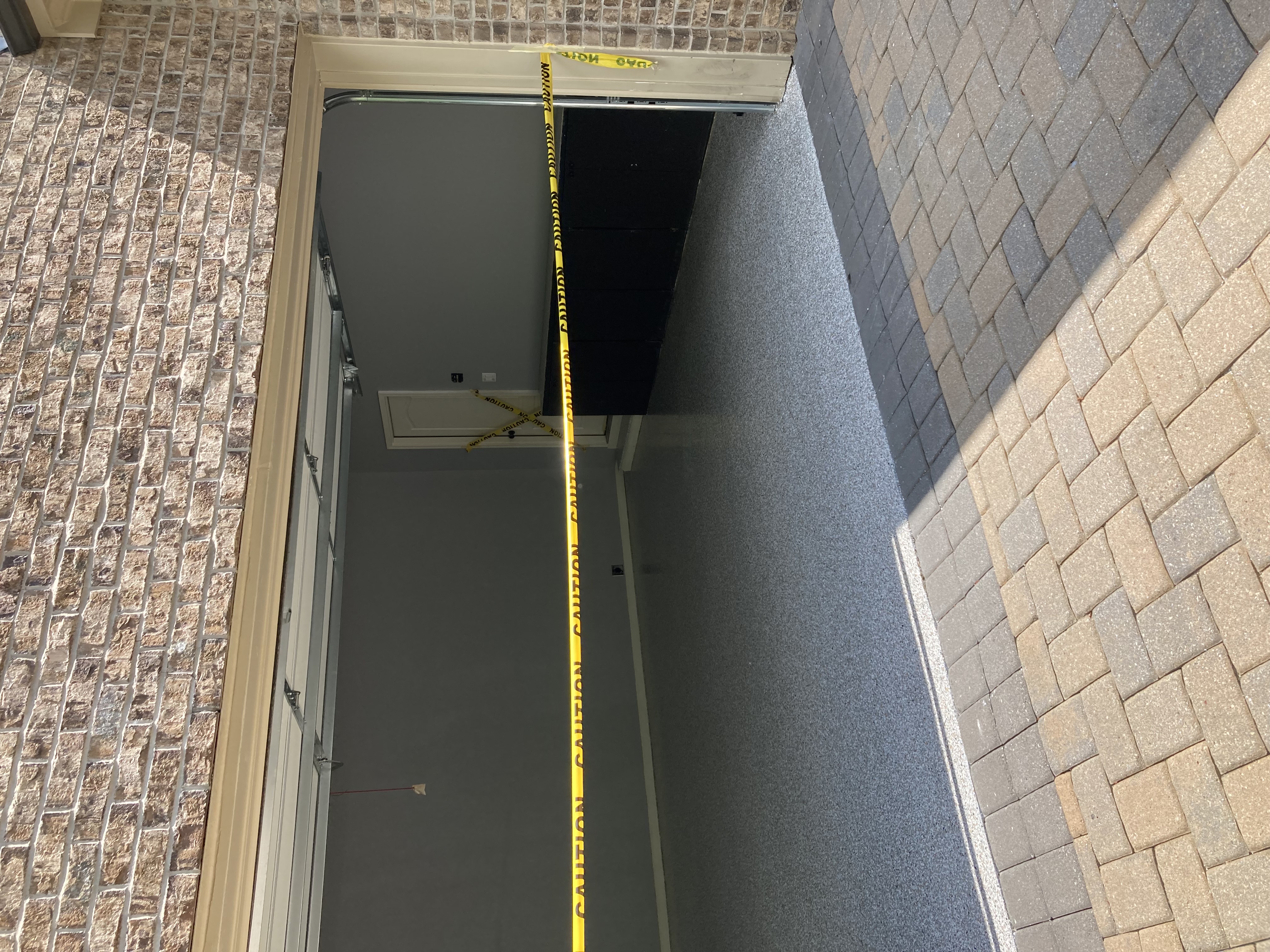Epoxy garage floor dark grey large two car garage residential