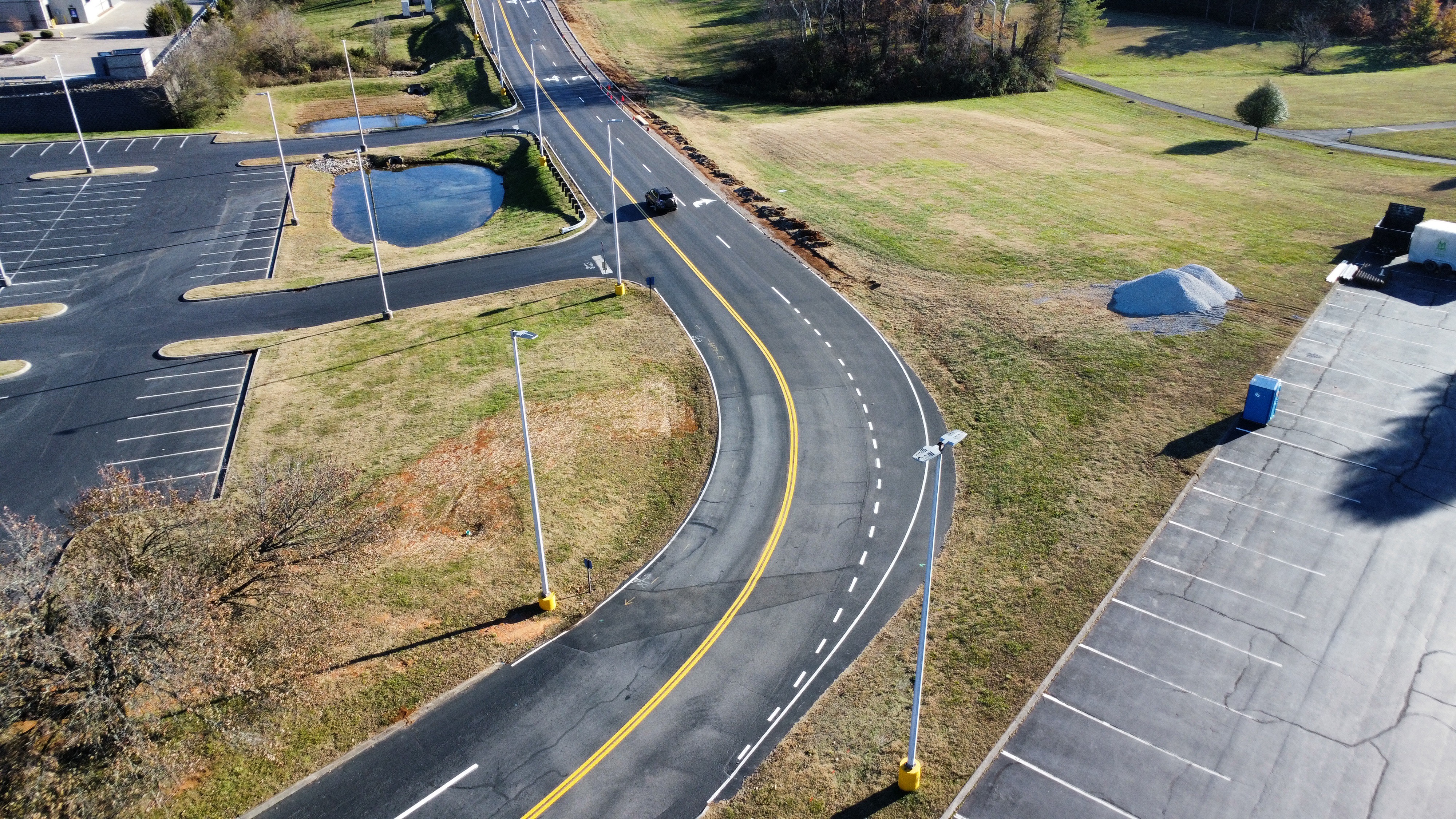 Pellissippi State new road markings aerial Knoxville