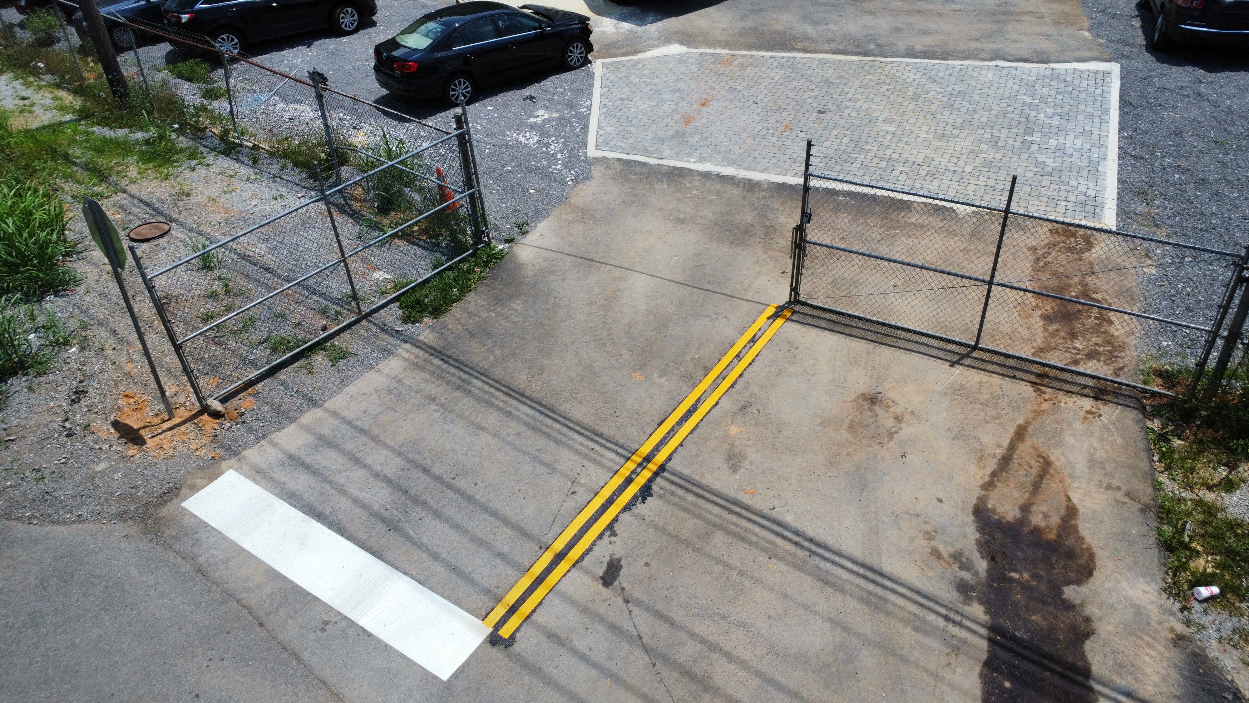 B and R Auto Andersonville Tennessee thermoplastic three turn arrows pavement